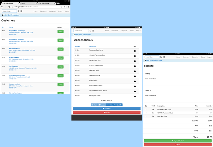 ACDEV On the Go Work Flow Screenshot